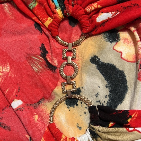 CACH’E One Shoulder, Flower Print Mini Dress - Picture 9 of 12